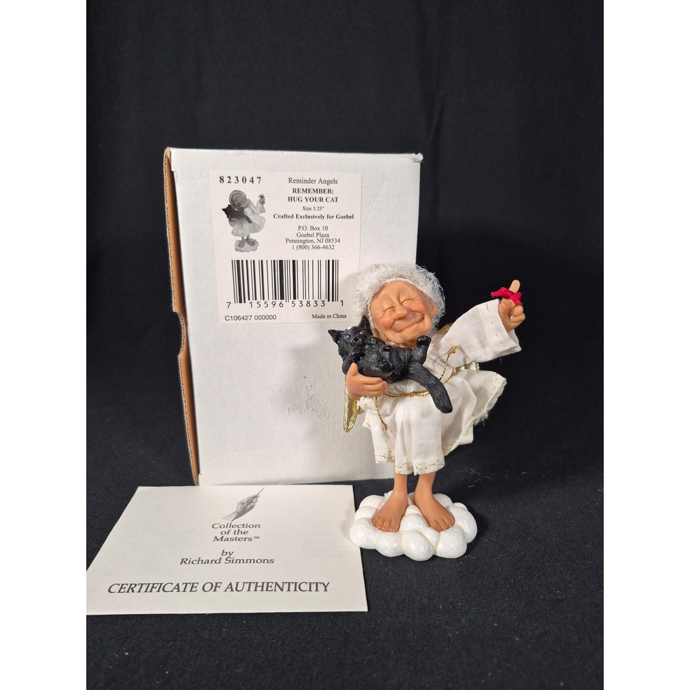 Richard Simmons Goebel Reminder Angel Hug Your Cat Figurine COA Box 823047 5.25"